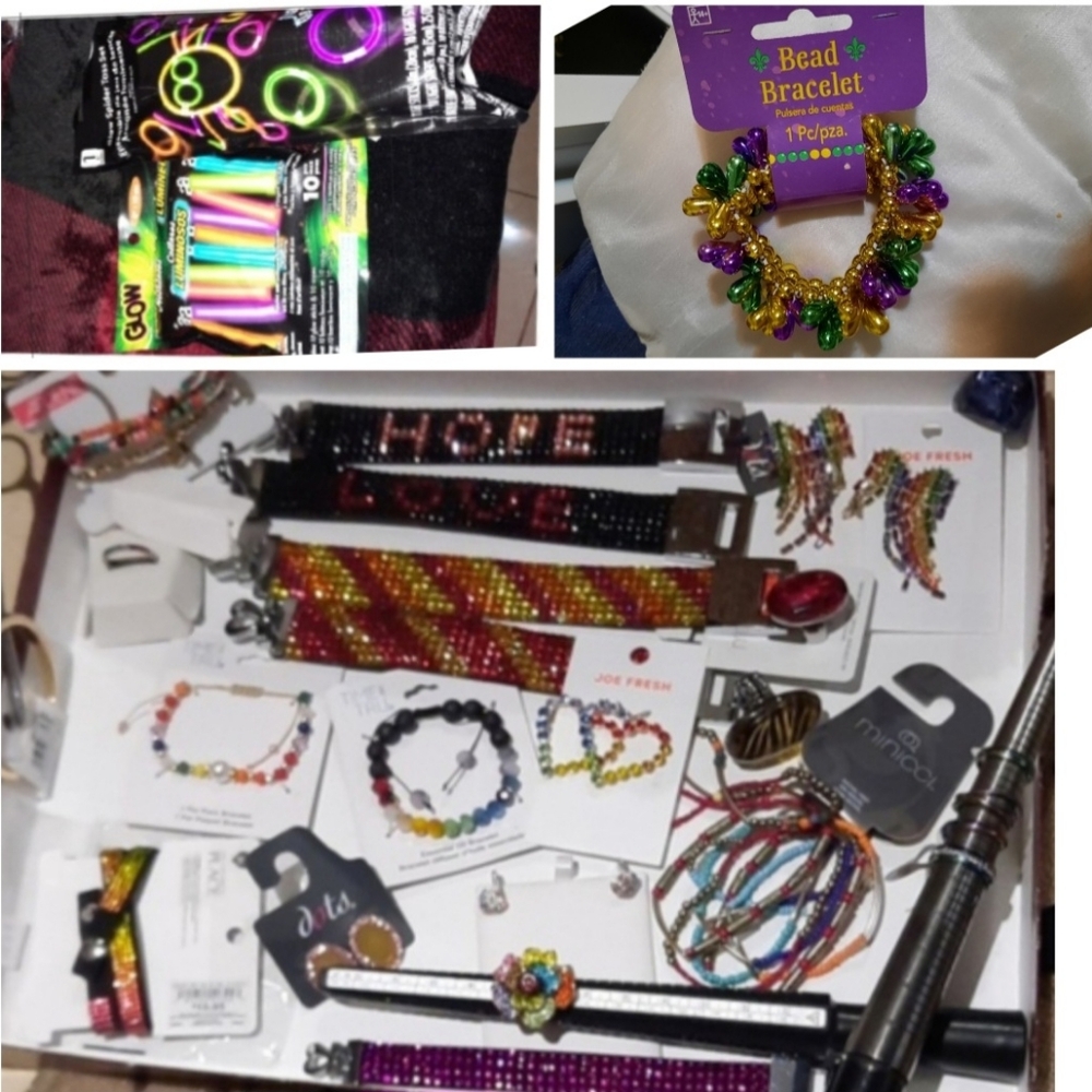 MASSIVE BUNDLE PRIDE🌈 MONTH JEWELRY ASST Bracelets Rings Earrings Cuffs GLOSTIK